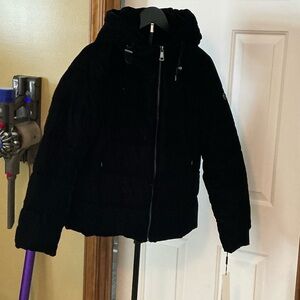 Calvin Klein Black Velvet Puffer Jacket